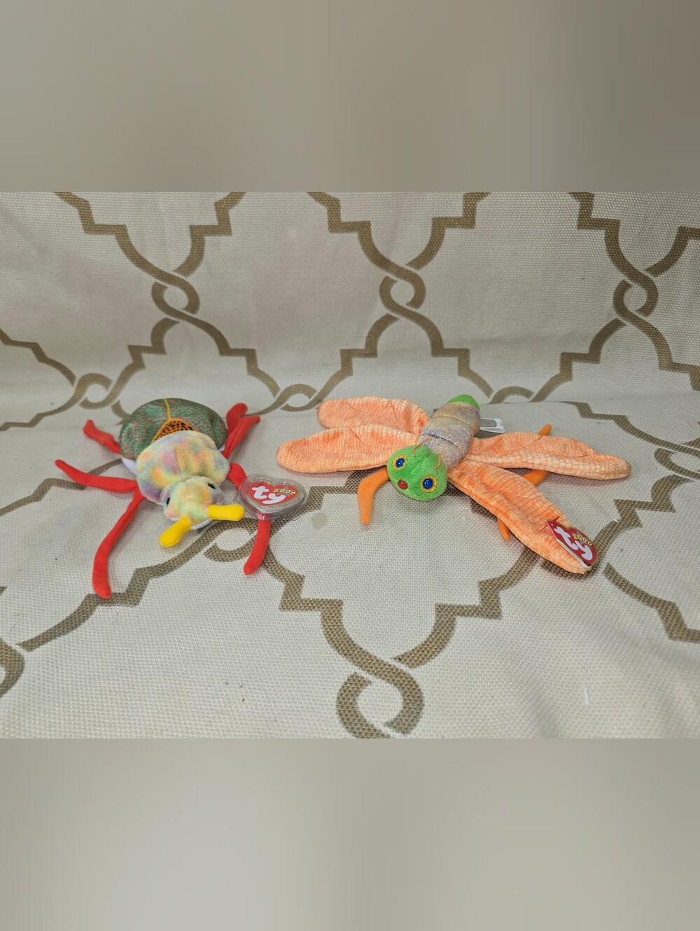 Ty Beanie Baby Glow The Lightning Bug & Scurry The Beetle Set of 2 Plush 2000